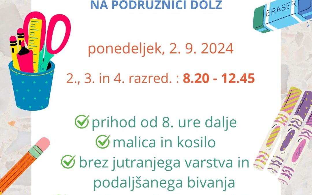 PŠ Dolž – prvi šolski dan